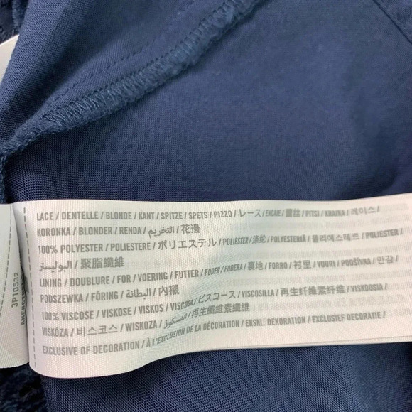 Hollister Crochet Halter Racerback Cut Out Mini Sheath Dress Women Size M Navy - Picture 16 of 16